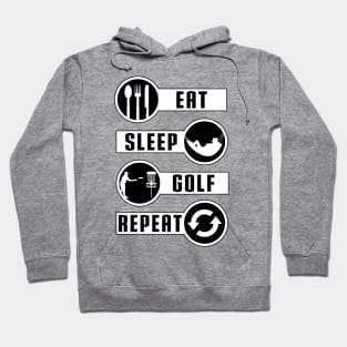 Eat Sleep Golf Repeat by Basement Mastermind T-Shirt Hoodie